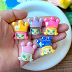 Plating Pop Mart Molly Wearing Crown Acrylic Beads 24mm 10pcs 6