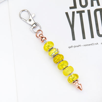 Beadable Keychain Metal Conical Bullet Shape Rose Gold Silver Gun Gray Black 2