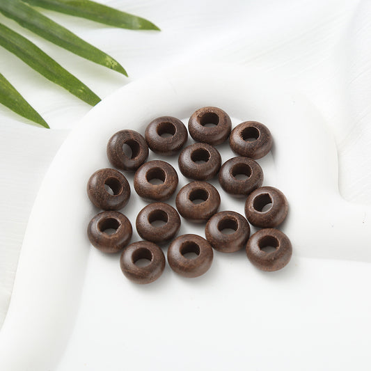 Wood Round Spacer Beads 14mm Black Solid 50pcs 2