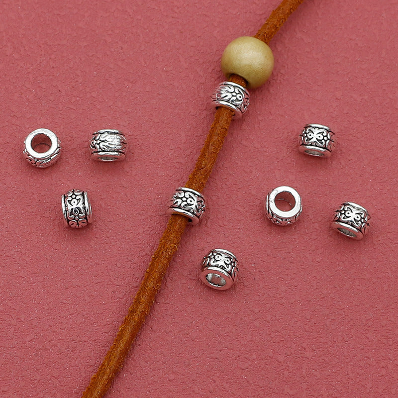 Totem Metal Beads 8mm Tibetan Silver Tone Large Hole 100pcs 3