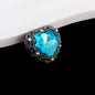 Double-Sided Heart Rhinestone Beads 22mm Alloy Encrusted 10pcs 34