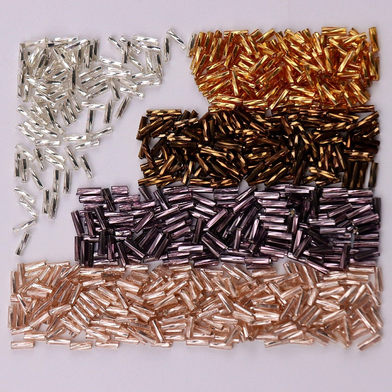 Plating Metallic Color Twisted Bugle Glass Beads 6mm 2500pcs 2