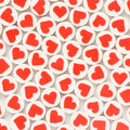 Flat Round Clay Beads 10mm Red Heart Pattern Polymer 100pcs