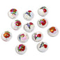 Plating Round Acrylic Beads 16mm Valentine Rose Printed 50pcs 5