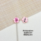 Devil Heart and Kitten Flower Metal Beads 17/15mm Baking Painted 18pcs 16