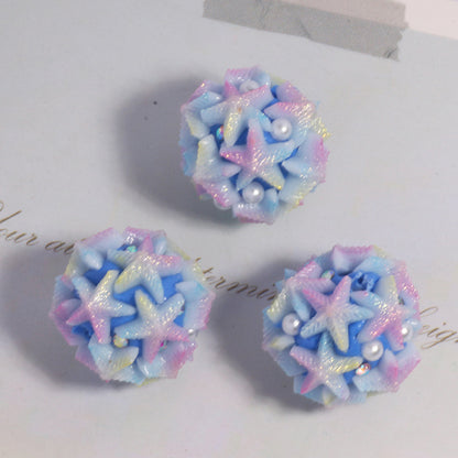 Embellished Bubblegum Beads 20mm Gradient Star Cluster Pastel 10pcs 11