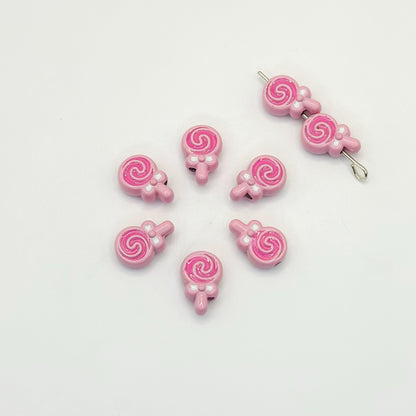 Lollipop Metal Beads 12mm Painted Alloy 10pcs 8