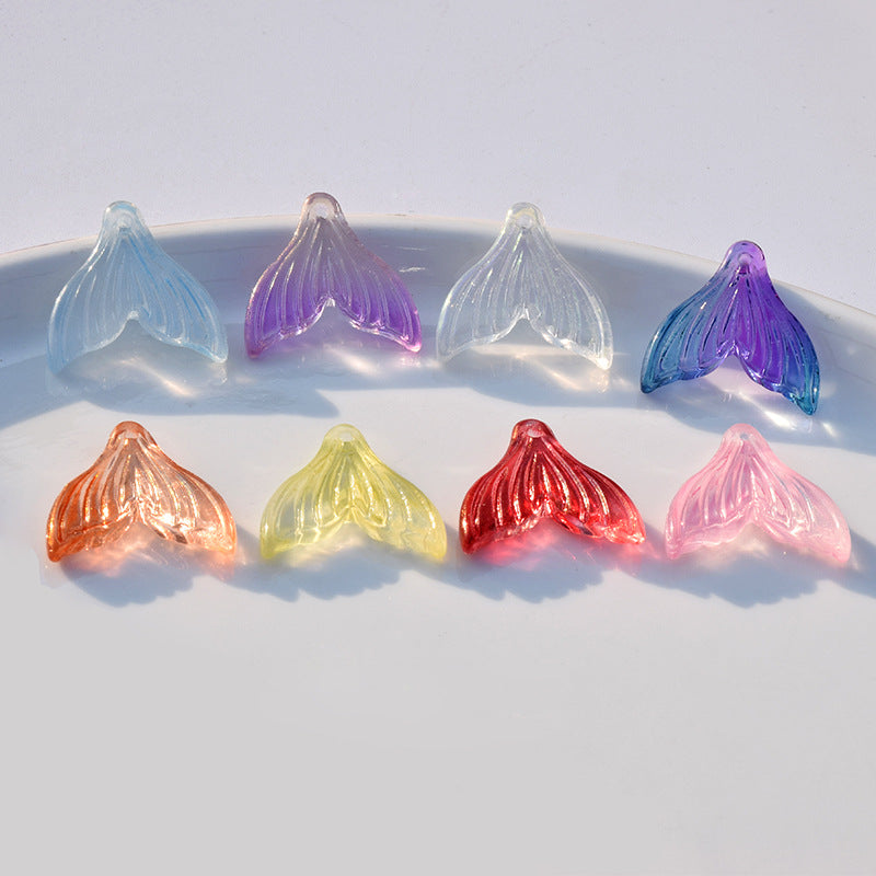 Czech Glass Beads Fish Tail 20mm Pastel Colors 10pcs