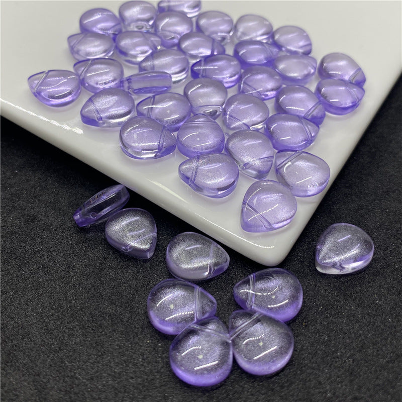 Czech Glass Beads Teardrop 12mm Transparent Iridescent 100pcs 10