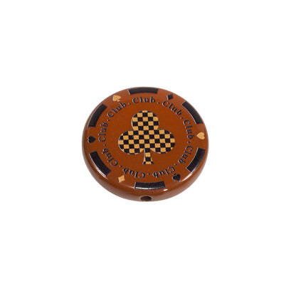 Flat Acrylic Beads 31mm Texas Chip Card Suits Printed 10pcs 14