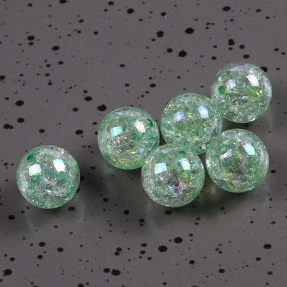Plating Round Acrylic Beads 16mm AB Colored Crackle 100pcs 8