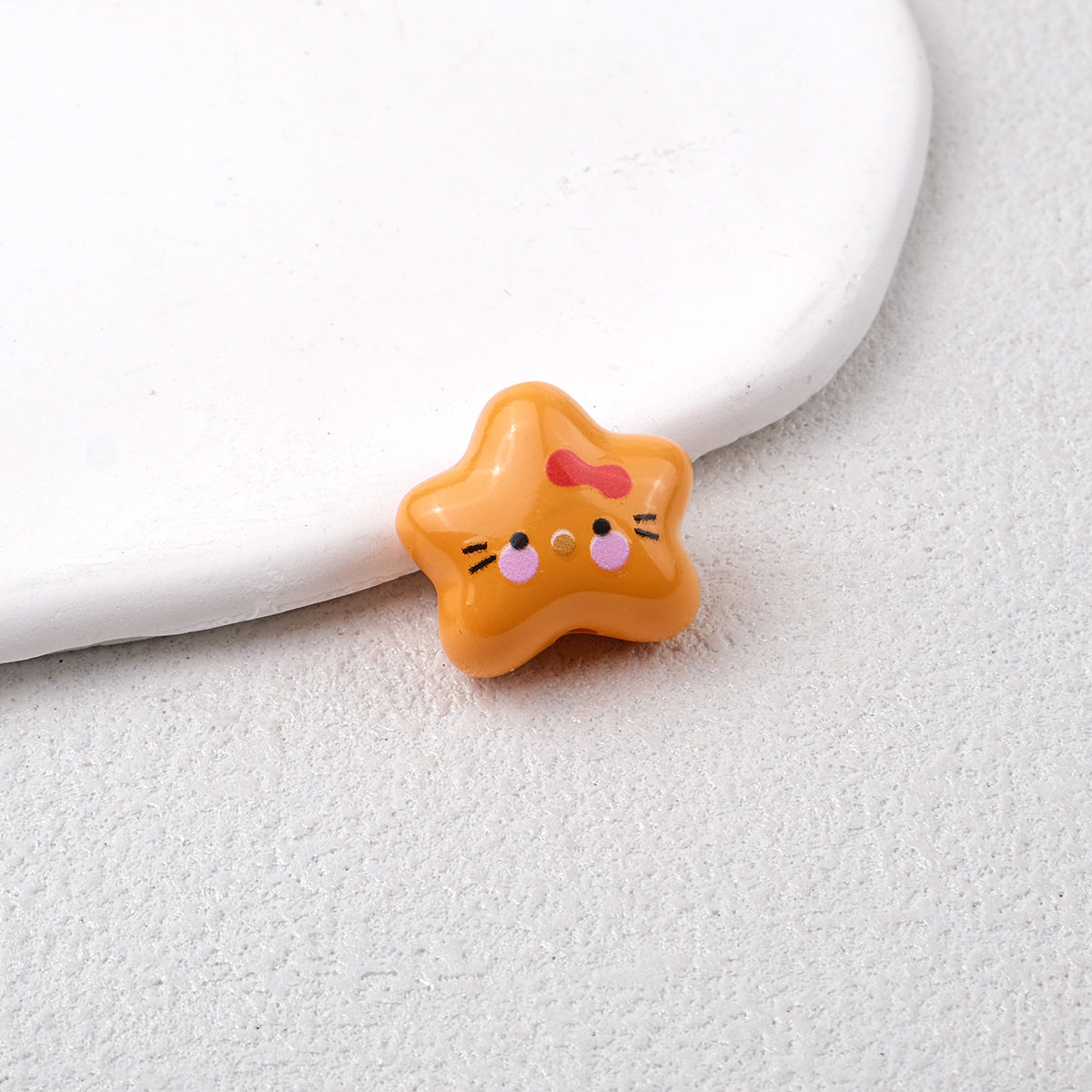 Star Acrylic Beads 20mm Glossy Hello KT Faces Colorful 20pcs 14