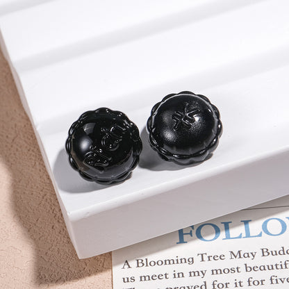 Word Rich Round Acrylic Beads 15mm Glossy Scalloped Edge 50pcs 5