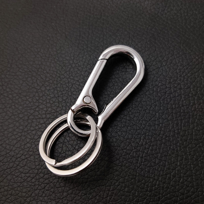 Minimalist Metal Car Keychain Zinc Alloy Silver Tone 5