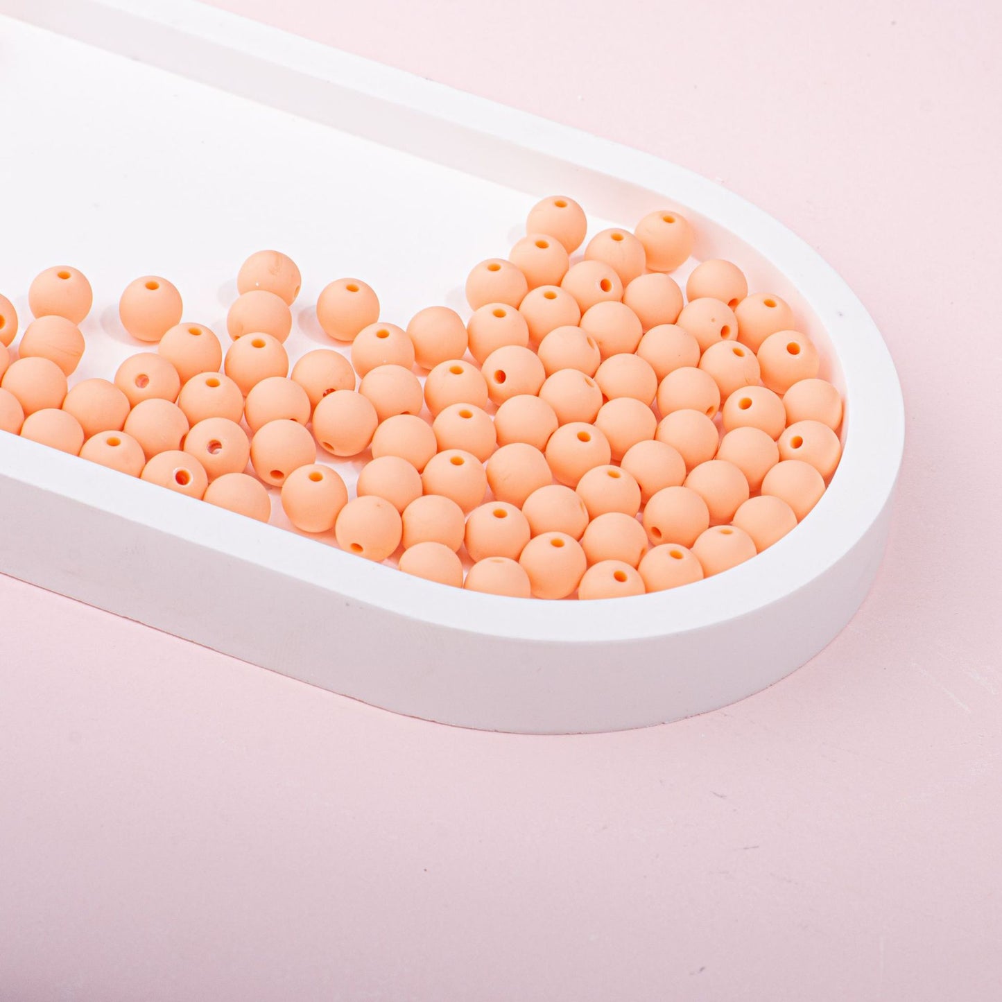 Solid Color Rubberized Round Acrylic Beads 8mm 10