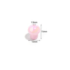 Candy Color Mushroom Acrylic Beads 13mm Glossy Iridescent 10pcs 3