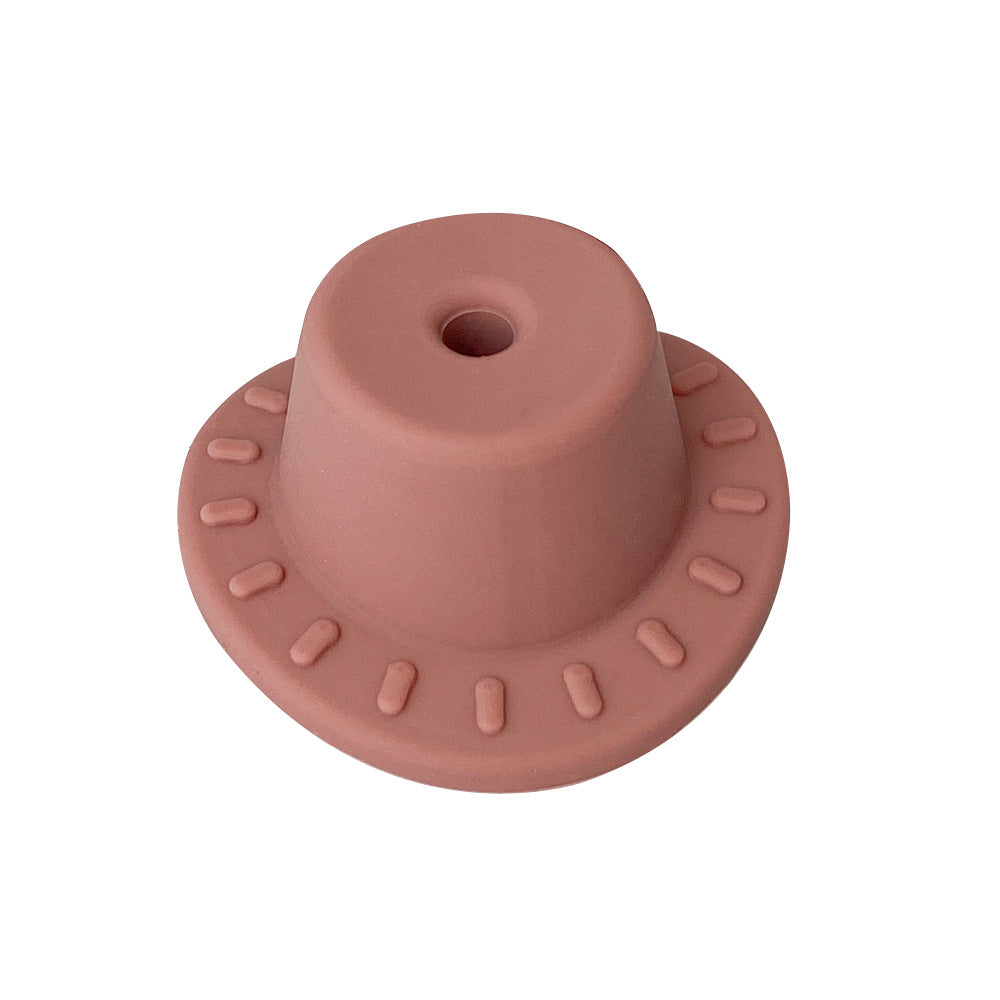 Silicone Focal Beads Hats Raised Dash Brim Detail 20pcs 4