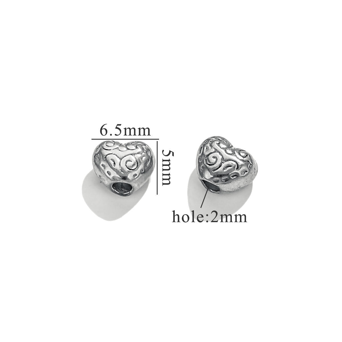Stainless Steel Baroque Metal Beads Textured Vintage Style 20pcs 10