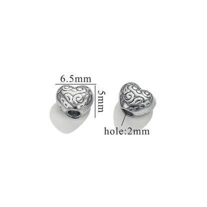 Stainless Steel Baroque Metal Beads Textured Vintage Style 20pcs 10