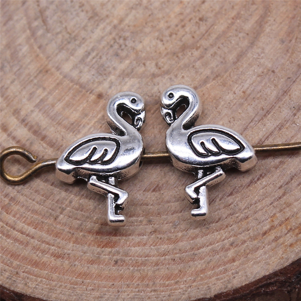 Flamingo Metal Beads 12mm Antique Silver Tone 100pcs 2