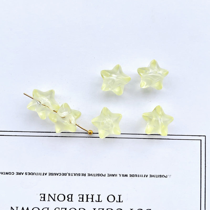 Transparent Star Acrylic Beads 11mm Chunky Pastel Mixed Colors 60pcs 9