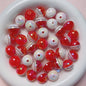 UV Plating Colorful Lollipop Striped Resin Beads 16mm 10pcs 12