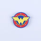 Silicone Focal Beads Wonder Woman Circle Badge W Emblem 20pcs