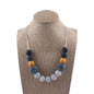 Silicone Beaded Keychain Necklace Matte Marble Hexagon Beads 13