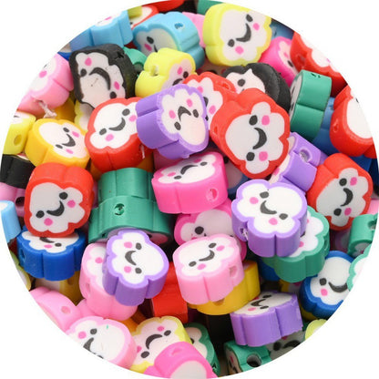 Flat Clay Beads 10mm Color Fruit Cartoon Mixed Design 1000pcs 42