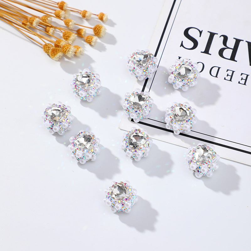 Heart Rhinestone Beads 16mm French Romantic Pastel Pink 10pcs 2