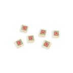 Square Clay Beads 9mm Spiral Pattern Coral Red Teal 100pcs 5
