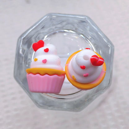 Silicone 3D Focal Beads Valentine Cake Hearts Layered Liner 20Pcs 7