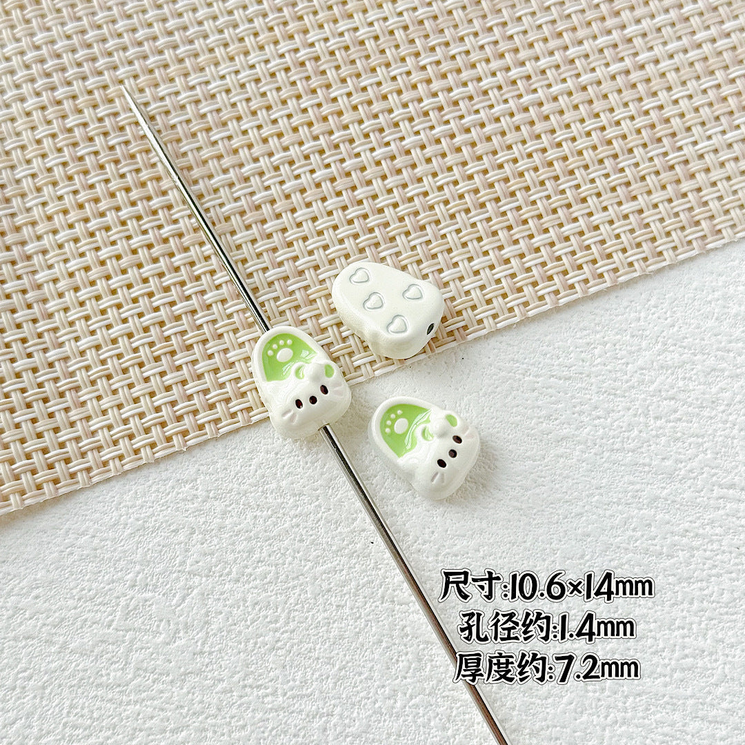 Kite Slippers Metal Beads 14mm Colorful Glossy Painted 10pcs 4