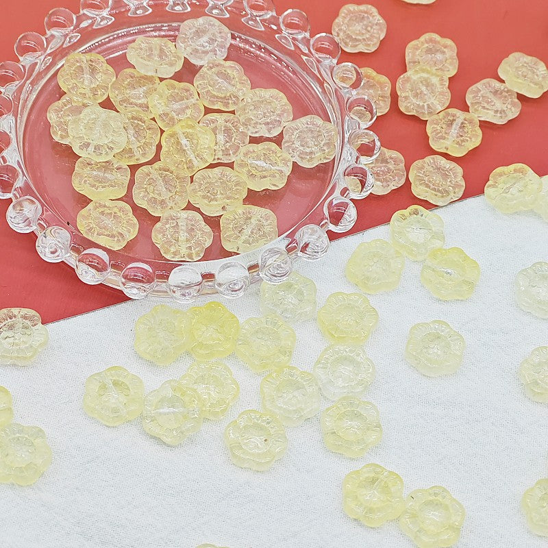 Sunflower Glass Beads 14mm Translucent Mixed Colors 25pcs 16