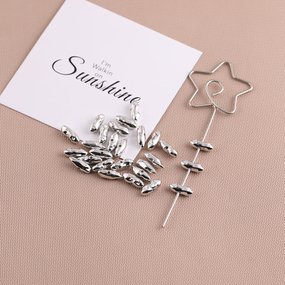 Silver Tone Irregular Shape CCB Plastic Beads 200pcs 19