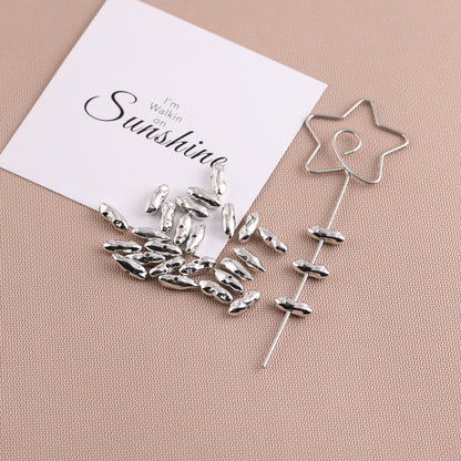 Silver Tone Irregular Shape CCB Plastic Beads 200pcs 19
