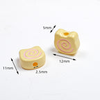Painted Spiral Bear Acrylic Beads 11mm Colorful Glossy 50pcs 3