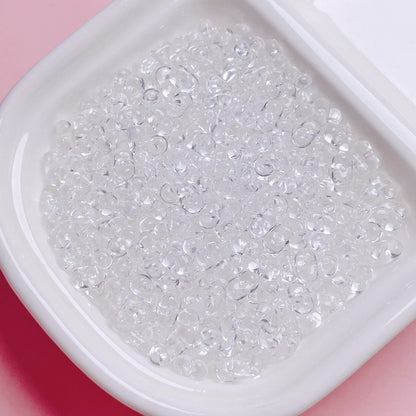 Clear Peanut Shaped Acrylic Beads 4x6.5mm Candy Series 200pcs 16