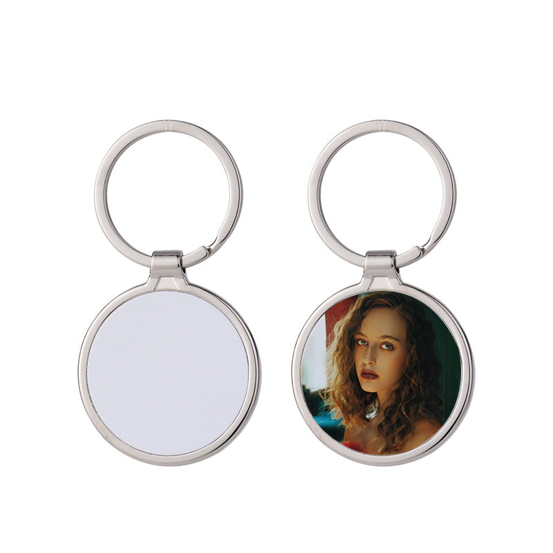 Sublimation Blank Metal Keychain Zinc Alloy Rectangle Heart Circle 3