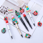 Silicone Focal Beads Apple Teacher School Stationery A Plus Teacher 20pcs 3