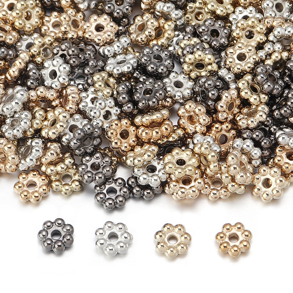 Snowflake CCB Plastic Spacer Acrylic Beads 4-9mm Metallic Tones 500pcs