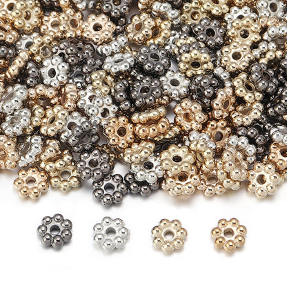 Snowflake CCB Plastic Spacer Acrylic Beads 4-9mm Metallic Tones 500pcs
