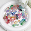 Plating Colorful Fish Bone Resin Beads 24mm 10pcs 4