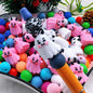 Silicone 3D Focal Beads Ghost Expression Blushing Cheeks Horns 20pcs 6