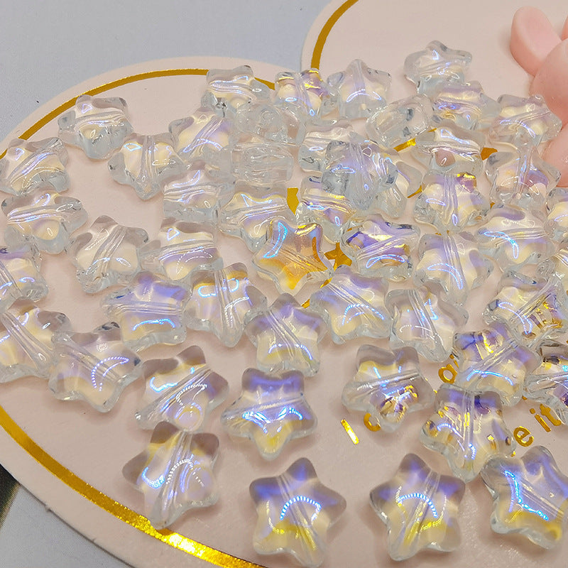 Czech Glass Beads Star 8mm Perforated Multicolor 10pcs 3
