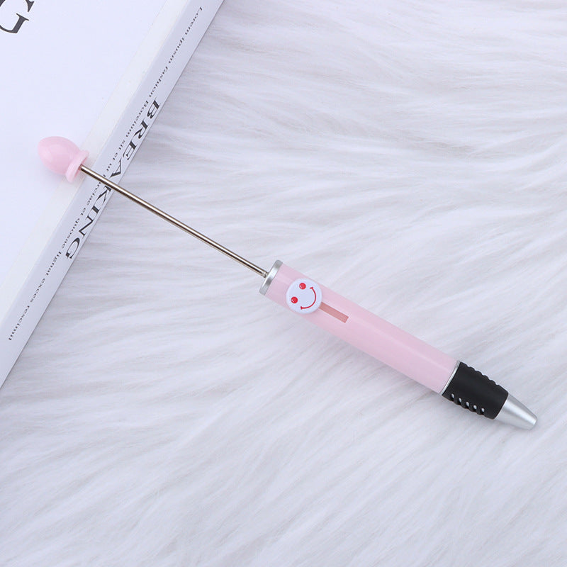 Beadable Pen Plastic Colorful Heart Top Black Ink 150mm 9