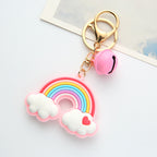 Silicone Rainbow Heart Cloud Keychain Colorful Pastel Charm 4