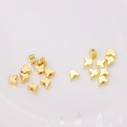 Brass Flat Metal Beads Gold Tone Butterfly Star Heart Circle 50pcs 5