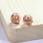 Lampwork Glass Beads Round 12/14mm Transparent Phoenix Tail Gold Foil 5pcs 6