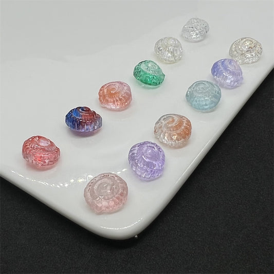 Czech Glass Beads Conch 14mm Translucent Pastel Mixed 100pcs